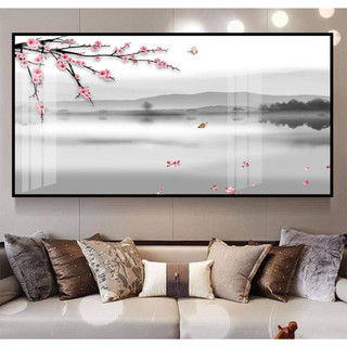 Tranh Treo Tường Nghệ Thuật Trang Trí Phòng Khách, Phòng Làm Việc Hoa Và Chim 01 - Tranh Laminate Tráng Gương