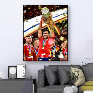 Rodri - Tranh Treo Tường Bóng Đá Tây Ban Nha Vô Địch euro 2024 - Tranh Treo Tường Laminate Tráng Gương