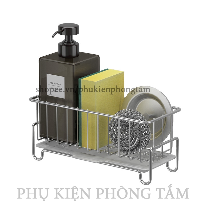 Kệ giỏ Inox SUS 304 để đồ rửa chén bát có khay hứng nước - Không hoen ...