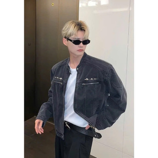 Áo Khoác Denim Jeans Form Boxy Dáng Crop Unisex - Dây Kéo 3 Colors
