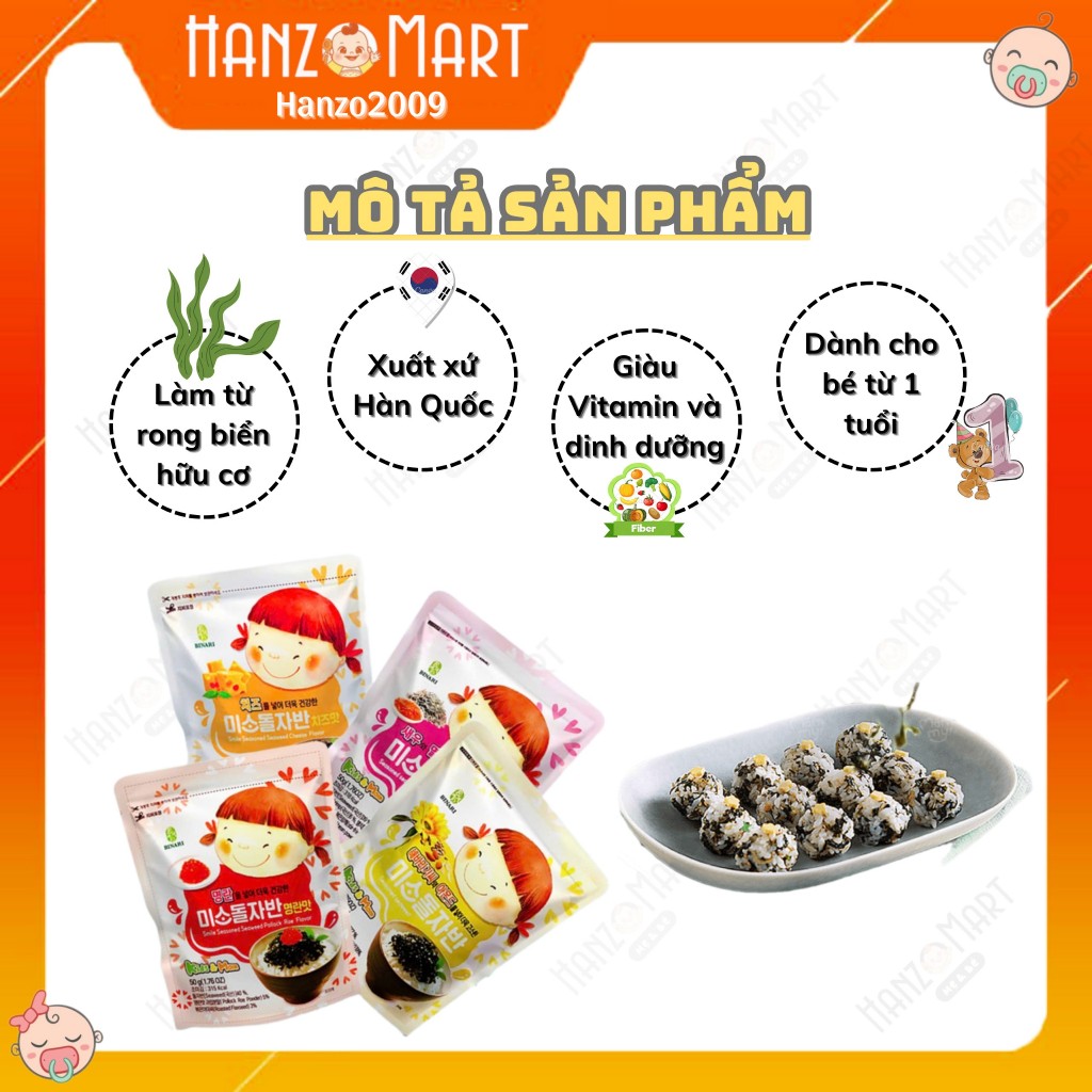 Rong biển rắc cơm cho bé ăn dặm Hàn Quốc 50g - hanzo2009