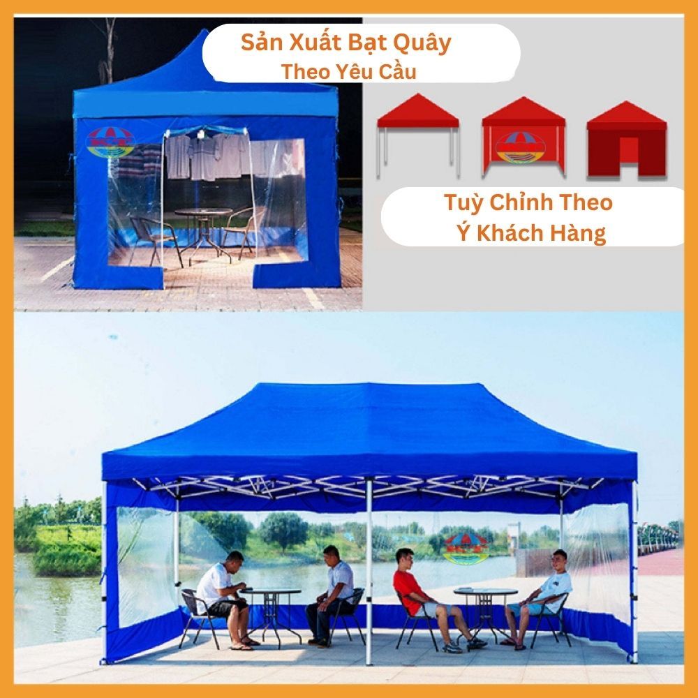 [Hàng Cao Cấp - 35 Kg] Nhà Bạt Di Động 3M x 4,5M Che Nắng, Che Mưa Ngoài Trời, Khung Thép Sơn Tĩnh Điện Chống Rỉ