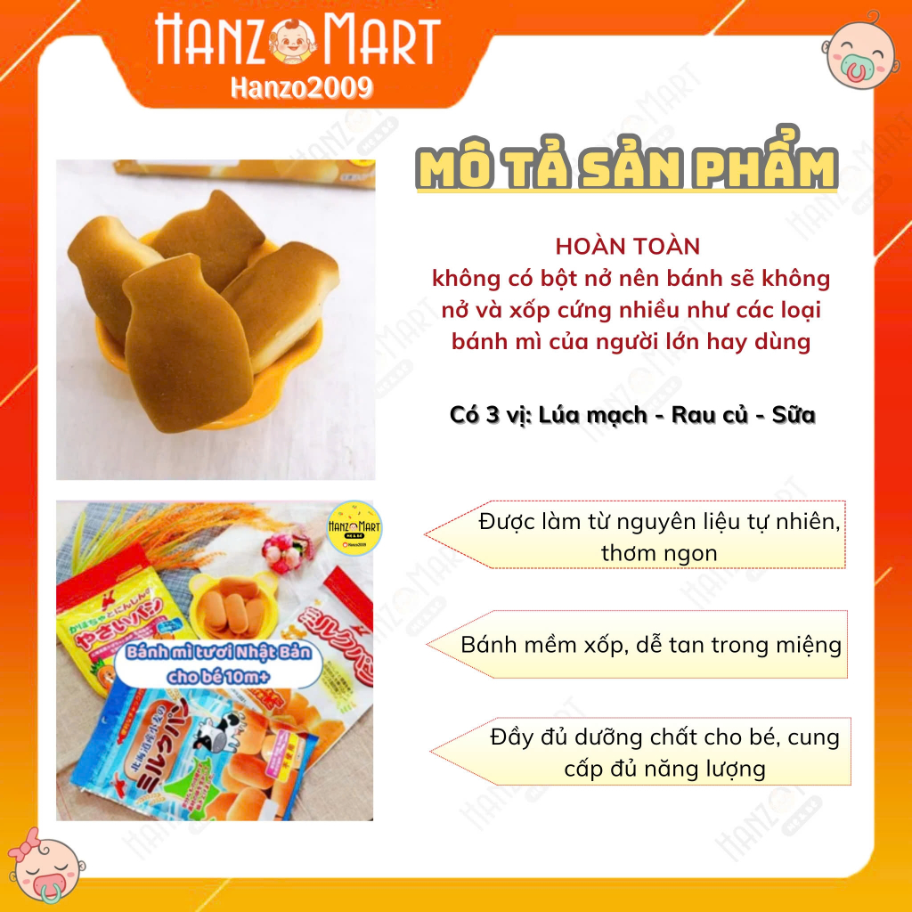 Bánh mì tươi Nhật Bản Canket ăn dặm cho bé - hanzomart