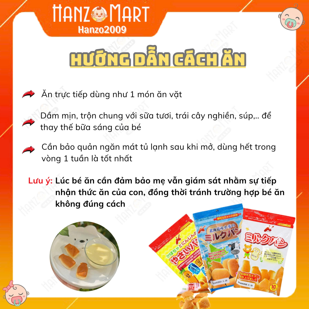 Bánh mì tươi Nhật Bản Canket ăn dặm cho bé - hanzomart