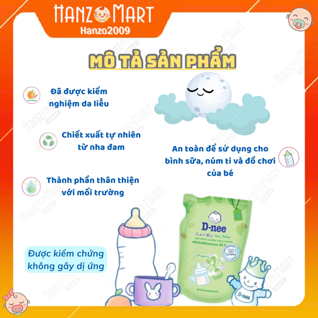Nước rửa bình sữa DNEE organic 550ml
