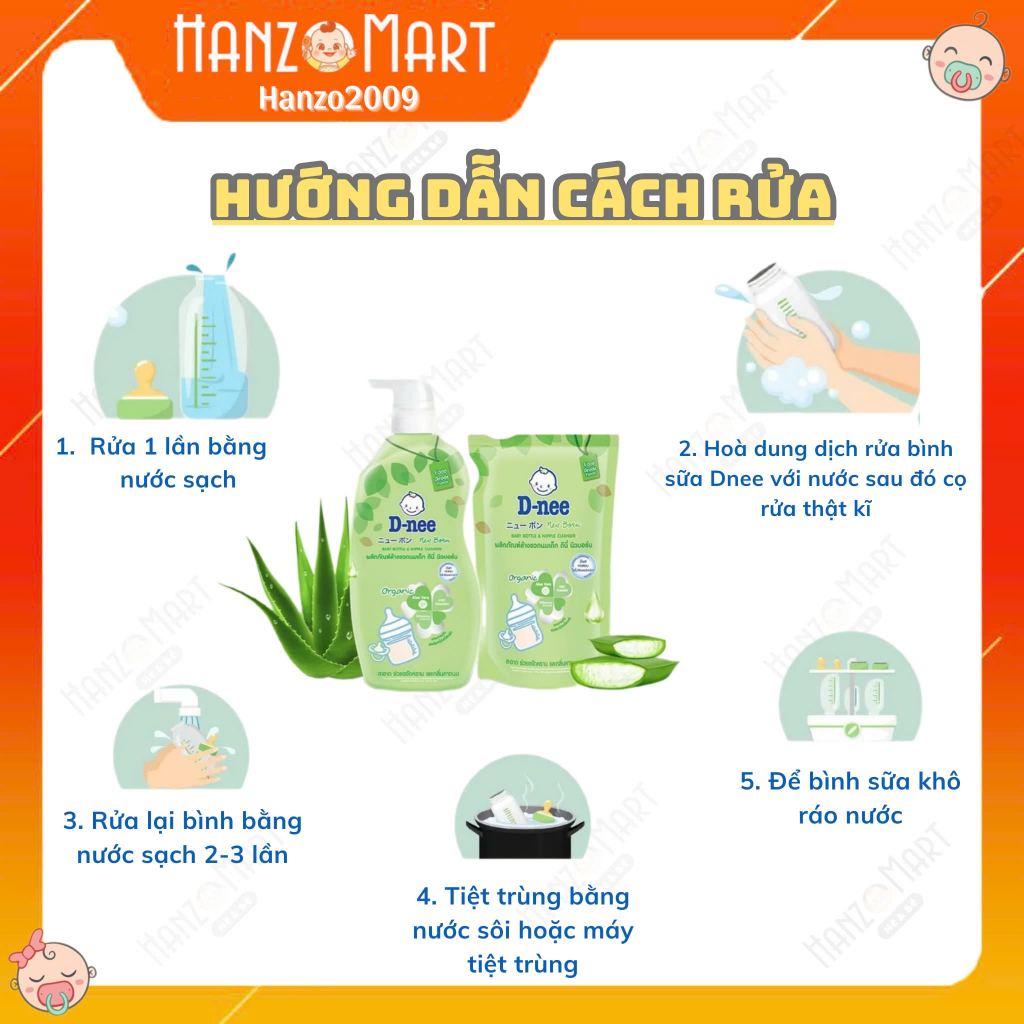 Nước rửa bình sữa DNEE organic 550ml
