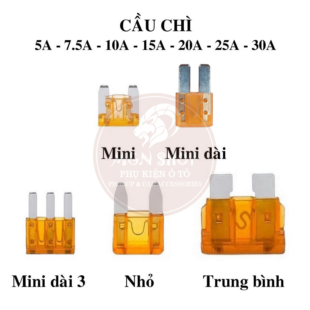 [Cầu chì ô tô xe máy] [Mini / Mini dài / Mini dài 3 / Nhỏ / Trung bình ...