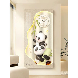 ( I5)( HÀNG CAO CẤP LOẠI 1)Đồng Hồ Gấu Trúc Tráng Gương Treo Tường Phòng Khách Hiện Đại HỔ DECOR - TRANH ĐỒNG HỒ CAO CẤP