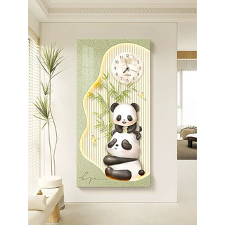 ( I5)( HÀNG CAO CẤP LOẠI 1)Đồng Hồ Gấu Trúc Tráng Gương Treo Tường Phòng Khách Hiện Đại HỔ DECOR - TRANH ĐỒNG HỒ CAO CẤP