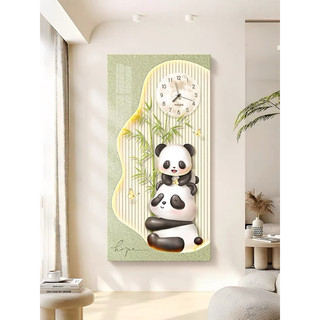 ( I5)( HÀNG CAO CẤP LOẠI 1)Đồng Hồ Gấu Trúc Tráng Gương Treo Tường Phòng Khách Hiện Đại HỔ DECOR - TRANH ĐỒNG HỒ CAO CẤP