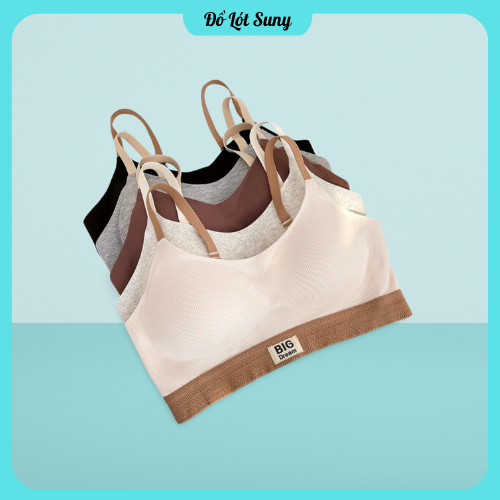 Áo lót nữ không gọng, Áo bra nữ chữ Big chất cotton