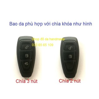 Bao da chìa khóa Ford Ecosport, Fiesta, Focus, ốp bọc bao da chìa khóa Ecosport, Fiesta, Focus