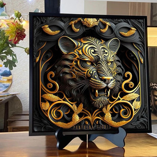 (I14)Tranh Để Bàn Linh Vật 12 Con Giáp Trang Trí Phòng Khách , Phòng Làm Việc , Gaming , Làm quà tặng HỔ DECOR - TRANH Đ