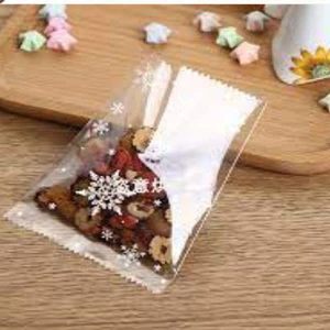Combo 100 Túi đựng trà bánh 7x10cm trắng trong họa tiết BÔNG TUYẾT nhiều kích thước- Phukientuiloc