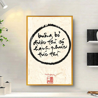 Tranh Treo Tường Thư Pháp Phật Giáo - Câu Nói Của Thiền Sư Thích Nhất Hạnh 02 - Tranh Laminate Tráng Gương Đóng
