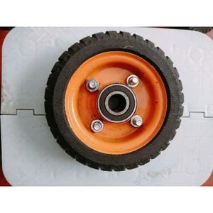 Bánh Xe Đẩy Cao Su Đúc Mâm Vàng Đường Kính 16cm