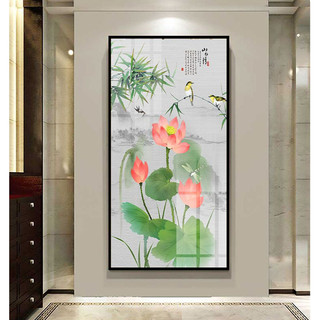 Tranh Treo Tường Nghệ Thuật Trang Trí Phòng Khách, Phòng Làm Việc Hoa Sen 02 - Tranh Laminate Tráng Gương