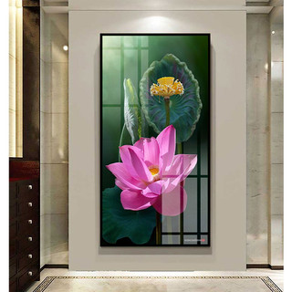 Tranh Treo Tường Nghệ Thuật Trang Trí Phòng Khách, Phòng Làm Việc Hoa Sen 02 - Tranh Laminate Tráng Gương