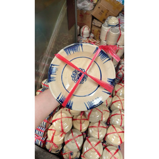 Dĩa Gốm Phết Xanh Cổ Xưa Size Đường Kính 15cm (Mộc Đầu Gà Cổ) - Gốm Xưa Lái Thiêu Cho Người Hoài Niệm - Gốm Nam Bộ