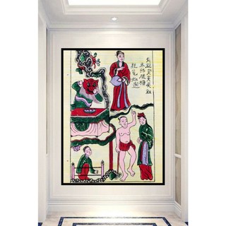 Tranh Treo Trang Trí Phòng Khách, Phòng Làm Việc Nghệ Thuật Dân Gian Đông Hồ - Tranh Laminate Tráng Gương