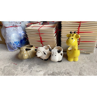 Bò Sữa/Bò Bí Gốm Trồng Bông/Hoa - Trang Trí Tiểu Cảnh - Sân Vườn - Gốm Lái Thiêu - Gốm Bình Dương