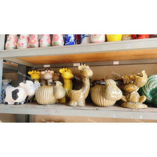 Bò Sữa/Bò Bí Gốm Trồng Bông/Hoa - Trang Trí Tiểu Cảnh - Sân Vườn - Gốm Lái Thiêu - Gốm Bình Dương