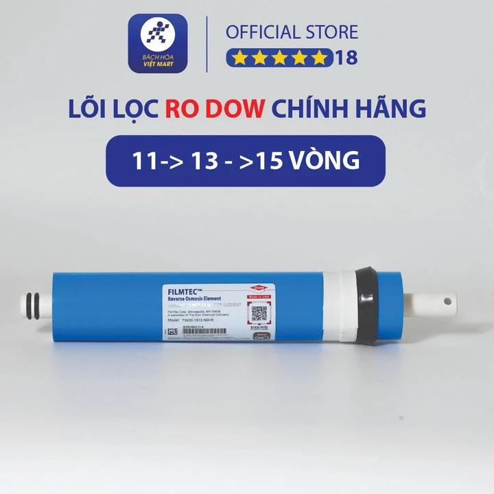 Lõi lọc nước, RO DOW filmtec, Lõi lọc nước chính hãng sử dụng tất cả các máy lọc nước Ro chính hãng