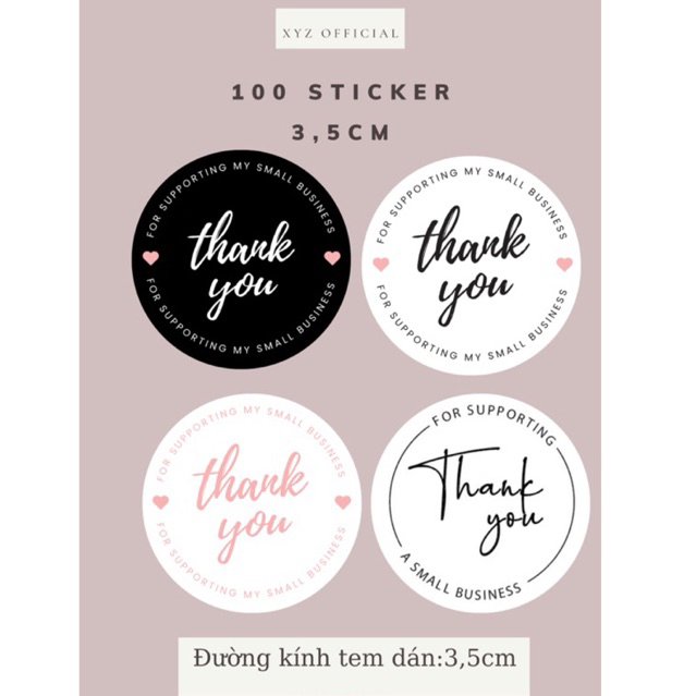 [Có video] COMBO 100 tem dán ,sticker thankyou ,decal giấy loại đẹp dán ...