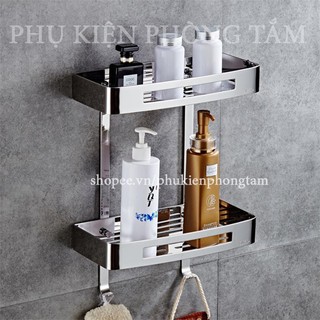 Kệ chữ nhật 2 tầng inox 304 - kệ thẳng 2 tầng
