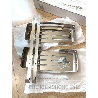Kệ chữ nhật 2 tầng inox 304 - kệ thẳng 2 tầng