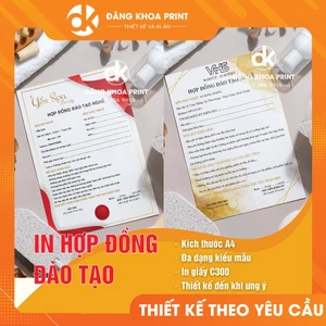 In đơn đăng ký học, hợp đồng đào tạo nghề cho Spa, viện thẩm mỹ, quán tóc kích thước A4