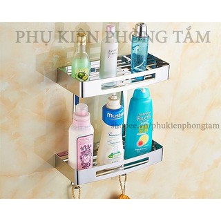 Kệ chữ nhật 2 tầng inox 304 - kệ thẳng 2 tầng