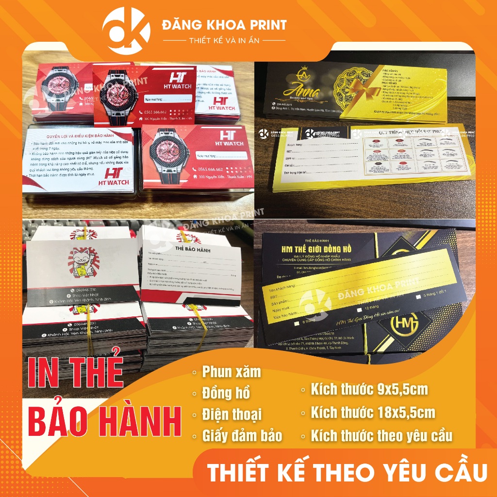 In thẻ bảo hành giấy C300 dày dặn đẹp. [THIẾT KẾ THEO YÊU CẦU]