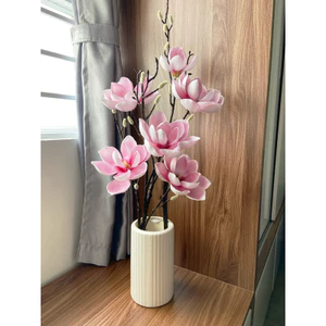 Hoa Giả 🌺 Hoa Mộc Lan 6 Bông Cánh Nhọn Cành Dài 120cm