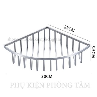[MẪU MỚI] Kệ góc nan vuông đặc Inox 304 cao cấp, không rỉ sét - Kệ góc nhà tắm gắn tường