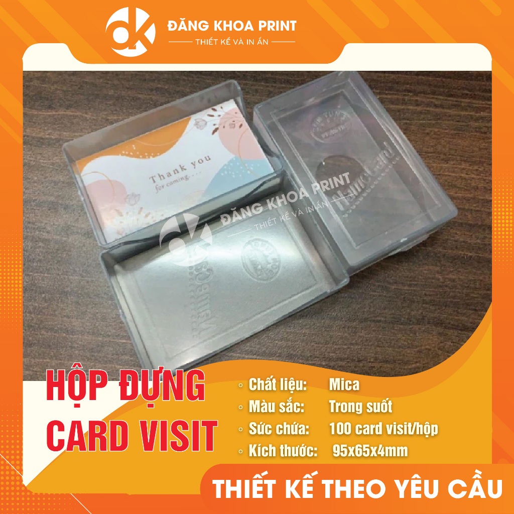Combo 50 hộp, 100 hộp, 200 hộp Mica đựng Card visit, Hộp đựng name card, danh thiếp loại tốt
