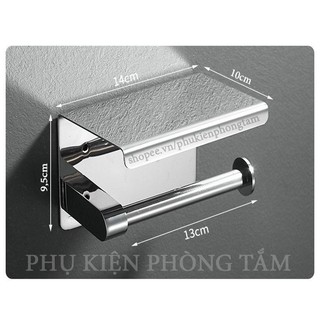 Kệ treo cuộn giấy vệ sinh Inox 304 dán tường - Móc treo cuộn giấy vệ sinh SUS 304