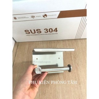 Kệ treo cuộn giấy vệ sinh Inox 304 dán tường - Móc treo cuộn giấy vệ sinh SUS 304