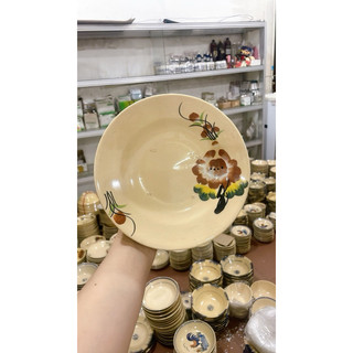 Dĩa Gốm Vẽ Hoa Nâu Điểm Trắng Cổ Nhiều Kích Thước - Gốm Xưa Cho Người Hoài Niệm - Gốm Lái Thiêu - Gốm Nam Bộ