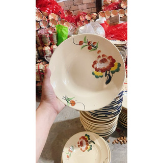 Dĩa Gốm Vẽ Hoa Nâu Điểm Trắng Cổ Nhiều Kích Thước - Gốm Xưa Cho Người Hoài Niệm - Gốm Lái Thiêu - Gốm Nam Bộ