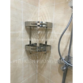 [LOẠI 1] Kệ góc 2 tầng inox 304 - kệ tam giác nhà tắm