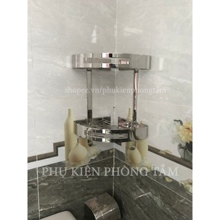 [LOẠI 1] Kệ góc 2 tầng inox 304 - kệ tam giác nhà tắm