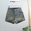 Quần short jean nữ co giãn lưng cao chất jean cotton co giãn dày dặn Anngo - AT429