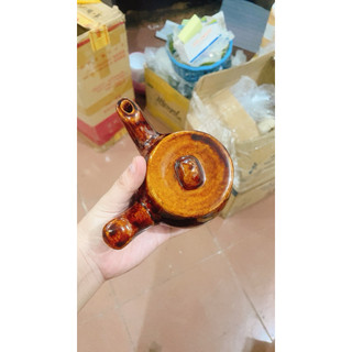 Siêu Gốm Mini Men Nâu Có Nắp Nấu Sâm - Pha Cà Phê - Đựng Nước Tương - Gốm Lái Thiêu Cho Người Hoài Niệm