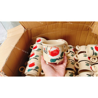 Ly Gốm Vẽ Gà Trống Xưa Có Quai 220ml - Tách Cà Phê - Hàng Cao Cấp Kiểu Dáng Đẹp - Gốm Lái Thiêu Xưa Cho Người Hoài Niệm