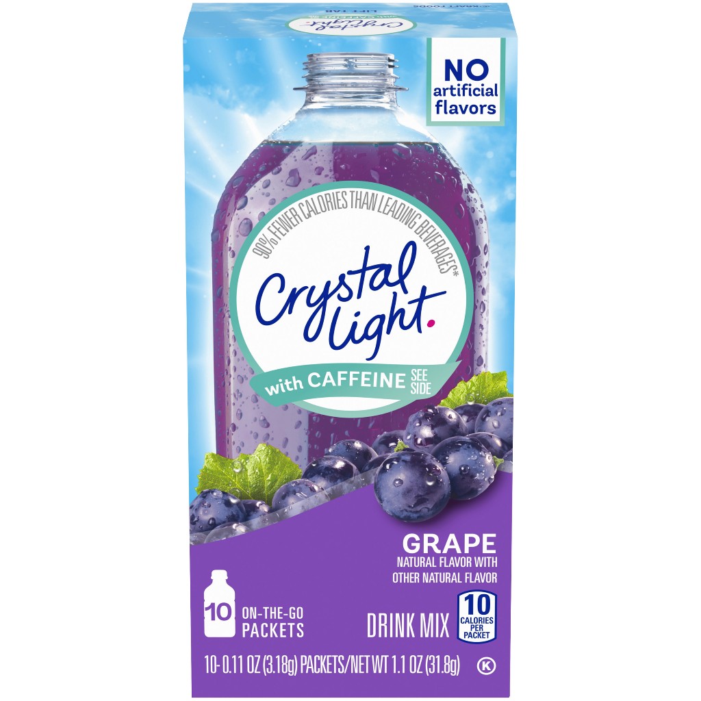 Bột Pha Nước Trái Cây Không Đường Giải Khát CRYSTAL LIGHT Drink Mix Keto,  Das, Low Carb, Eat Clean, Hộp 10 Gói Nhỏ