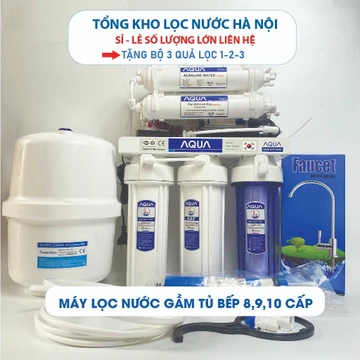 Máy lọc nước RO 11 CẤP + ĐÈN UV không vỏ tủ AQUA 8,9,10,11 cấp lọc, máy lọc nước lắp gầm bếp chính hãng AQUA