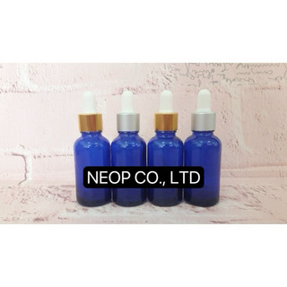 Lọ Tinh Dầu 30ml Thân Thủy Tinh Xanh Dương Nhiều Loại Nắp Tiện Dụng