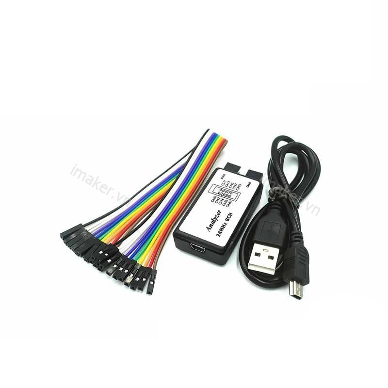 QIQIAZI USB Logic Analyzer 8 Kanäle 24MHz - Kompatibel Mit Arduino