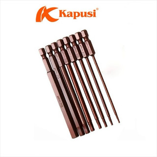 Bộ đầu vít 8 chi tiết lục giác (1,5-8mm) và bộ đầu vít sao (T8-T40) hãng Kapusi dài 100mm, có từ, thép S2, BH 12 tháng